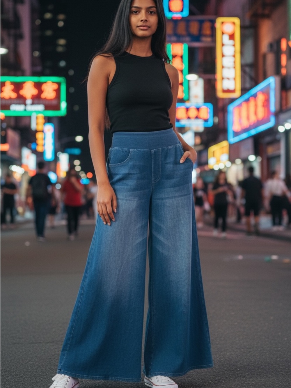 Halara Women’s Small Regular High Rise Wide Leg Pull-On Jeans NWT